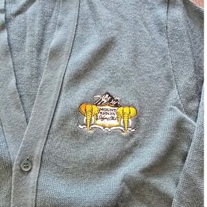 VTG KEN-KNIT Mount Kenya Safari Club Cardigan Green Mens Size L Made in Kenya